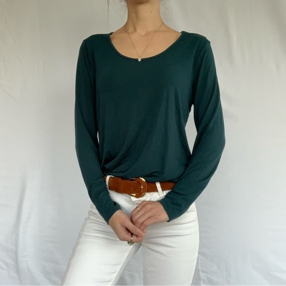 Soma green crew neck blouse long sleeves Size S - Picture 2 of 15
